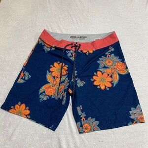 Navy and orange Billabong surf shorts Men 32 Sundays floral. SKU197